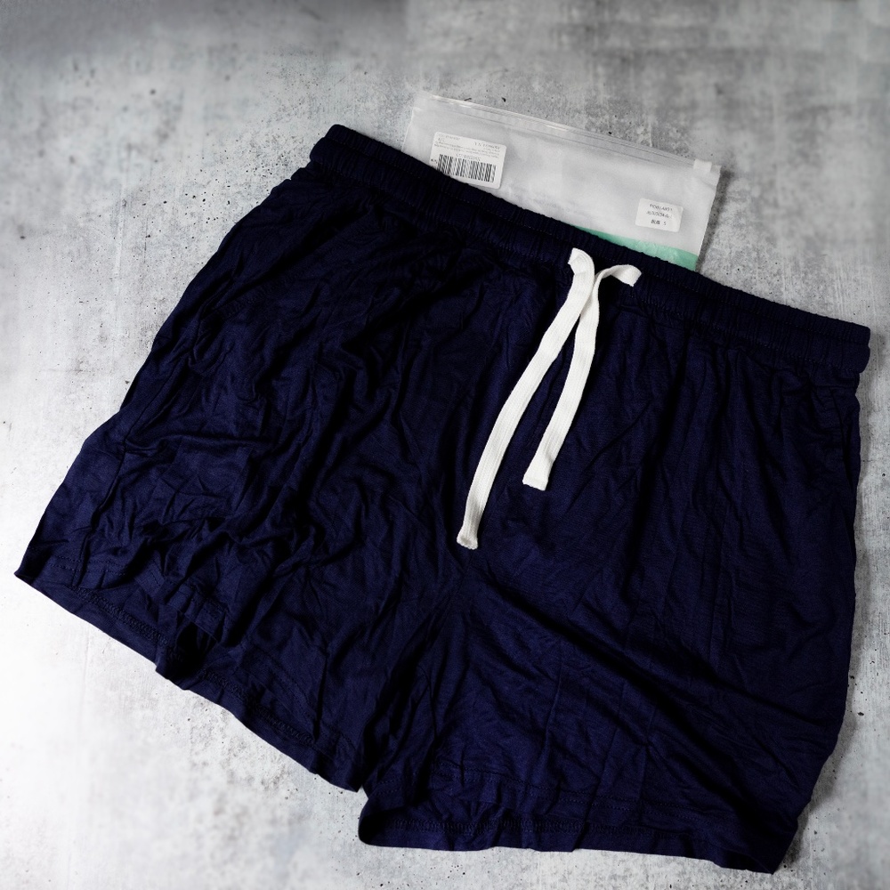 NWT NIP Vlazom navy blue knit pajama shorts women size L large